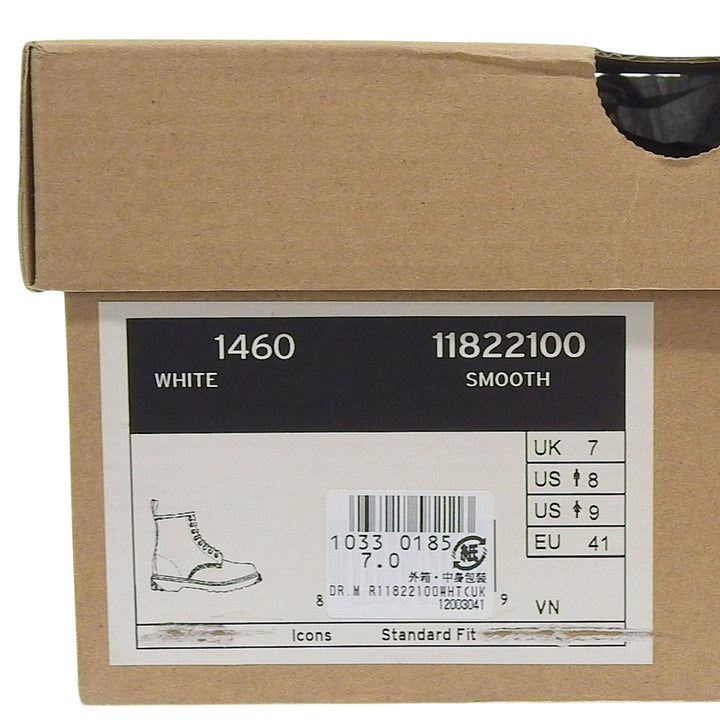 Excellent Dr.Martens boots 8-EYE BOOT 8-hole Lace up white Smooth Rubbed 1460
