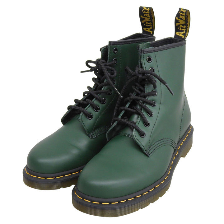 Pristine Dr.Martens short boots 1460 8-hole boots yellow stitch green mens
