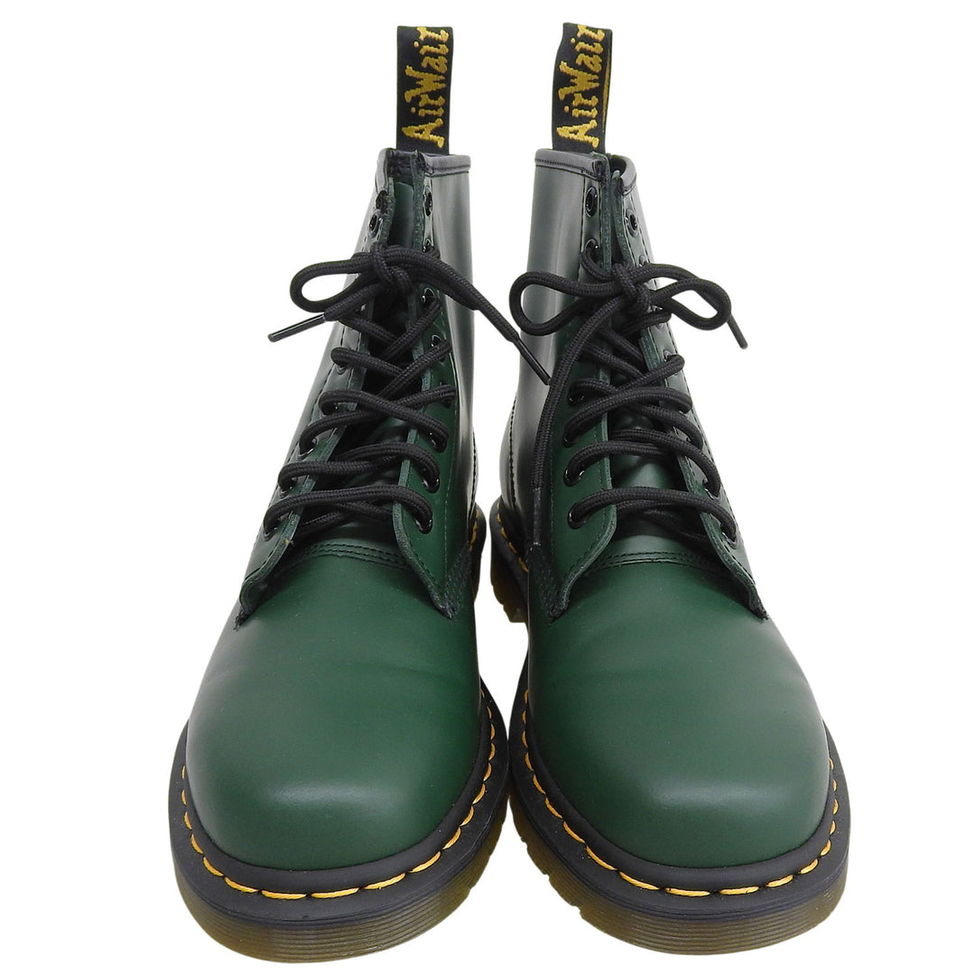 Pristine Dr.Martens short boots 1460 8-hole boots yellow stitch green mens