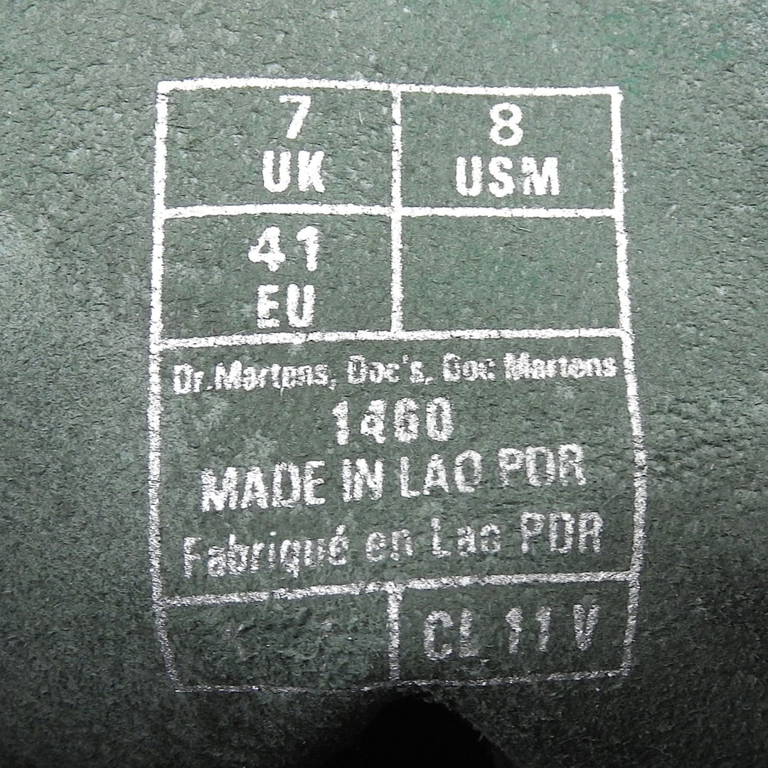 Pristine Dr.Martens short boots 1460 8-hole boots yellow stitch green mens