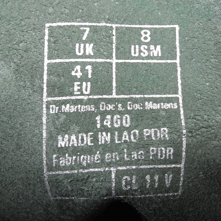 Pristine Dr.Martens short boots 1460 8-hole boots yellow stitch green mens