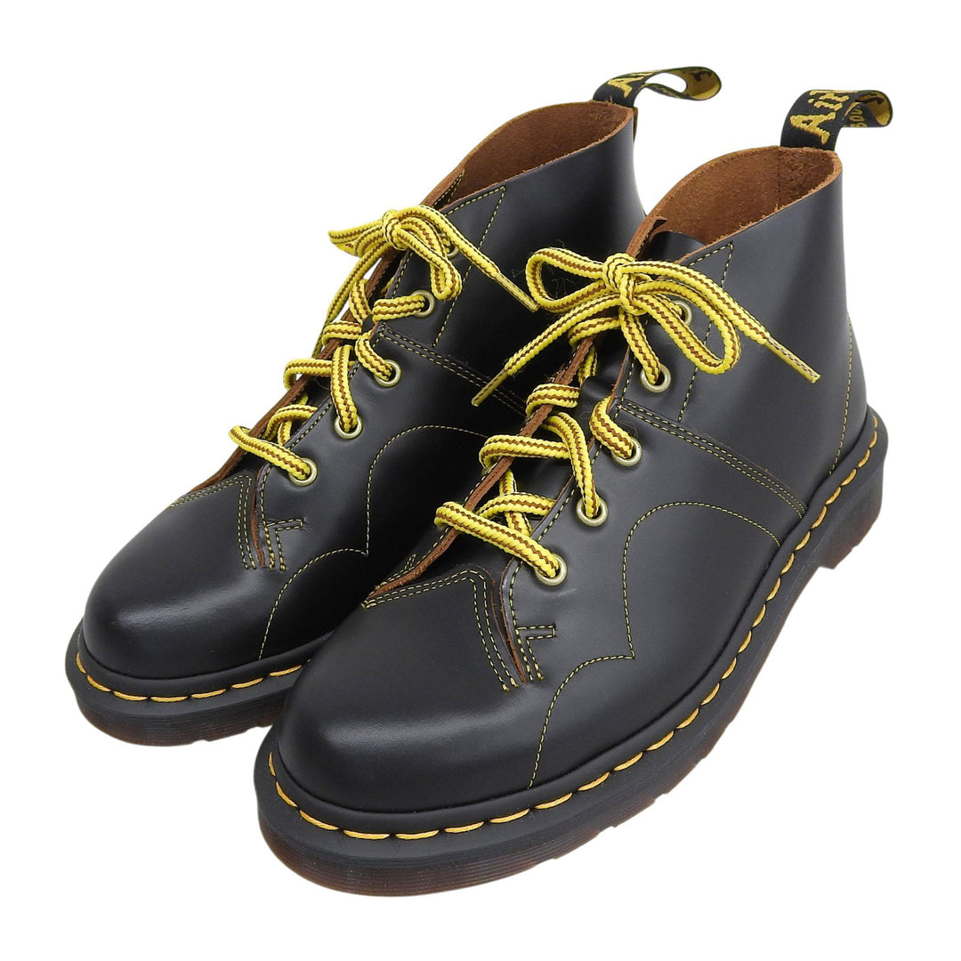 Pristine Dr.Martens short boots CHURCH MONKY BOOT black Smooth Rubbed mens