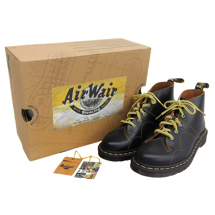 Pristine Dr.Martens short boots CHURCH MONKY BOOT black Smooth Rubbed mens