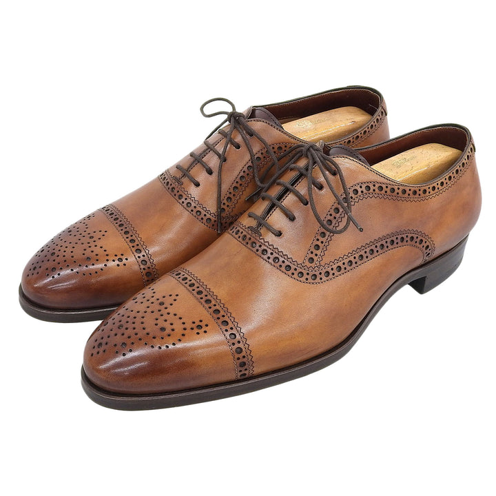Pristine MAGNANNI Leather shoes LEEDS Brown leather mens 41 29902