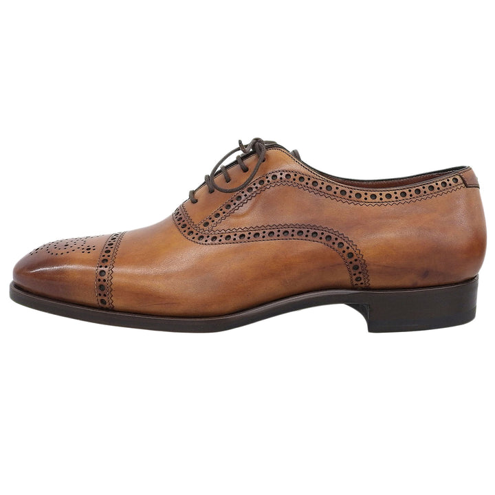 Pristine MAGNANNI Leather shoes LEEDS Brown leather mens 41 29902