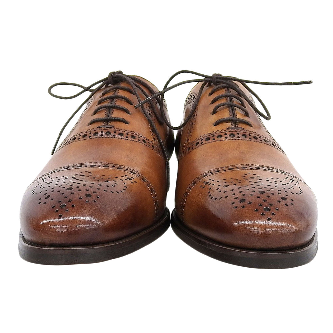 Pristine MAGNANNI Leather shoes LEEDS Brown leather mens 41 29902