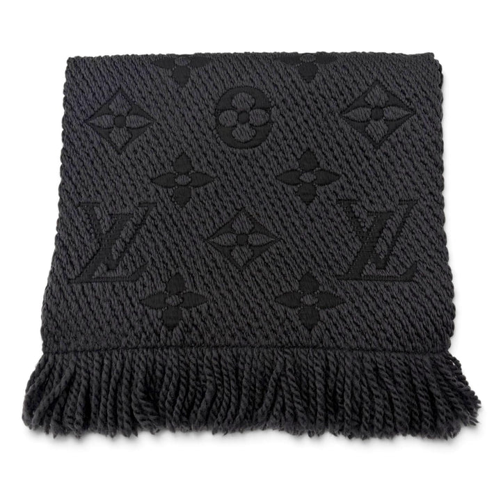 Great LOUIS VUITTON Scarf Escalp Logo Mania Monogrammed with fringe wool 402336