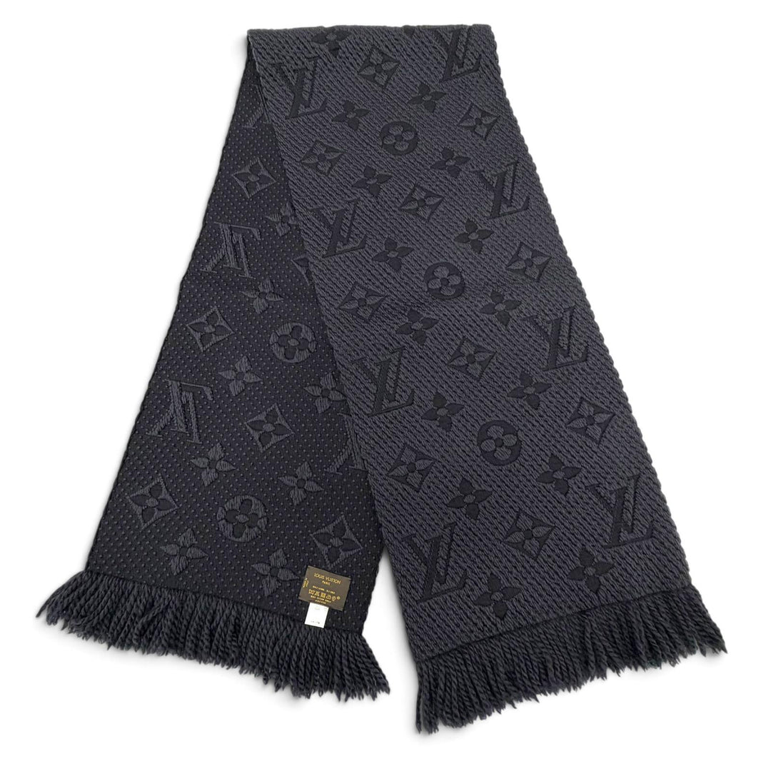 Great LOUIS VUITTON Scarf Escalp Logo Mania Monogrammed with fringe wool 402336