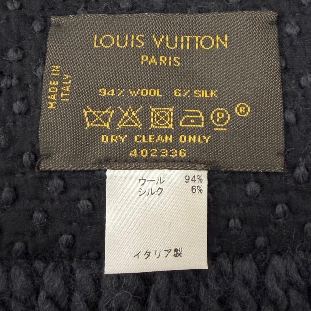Great LOUIS VUITTON Scarf Escalp Logo Mania Monogrammed with fringe wool 402336