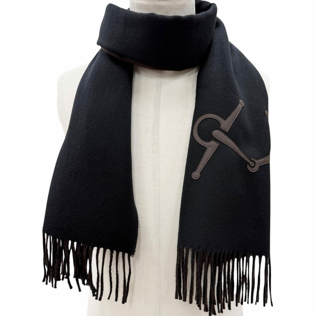 Excellent HERMES Scarf cashmere mens
