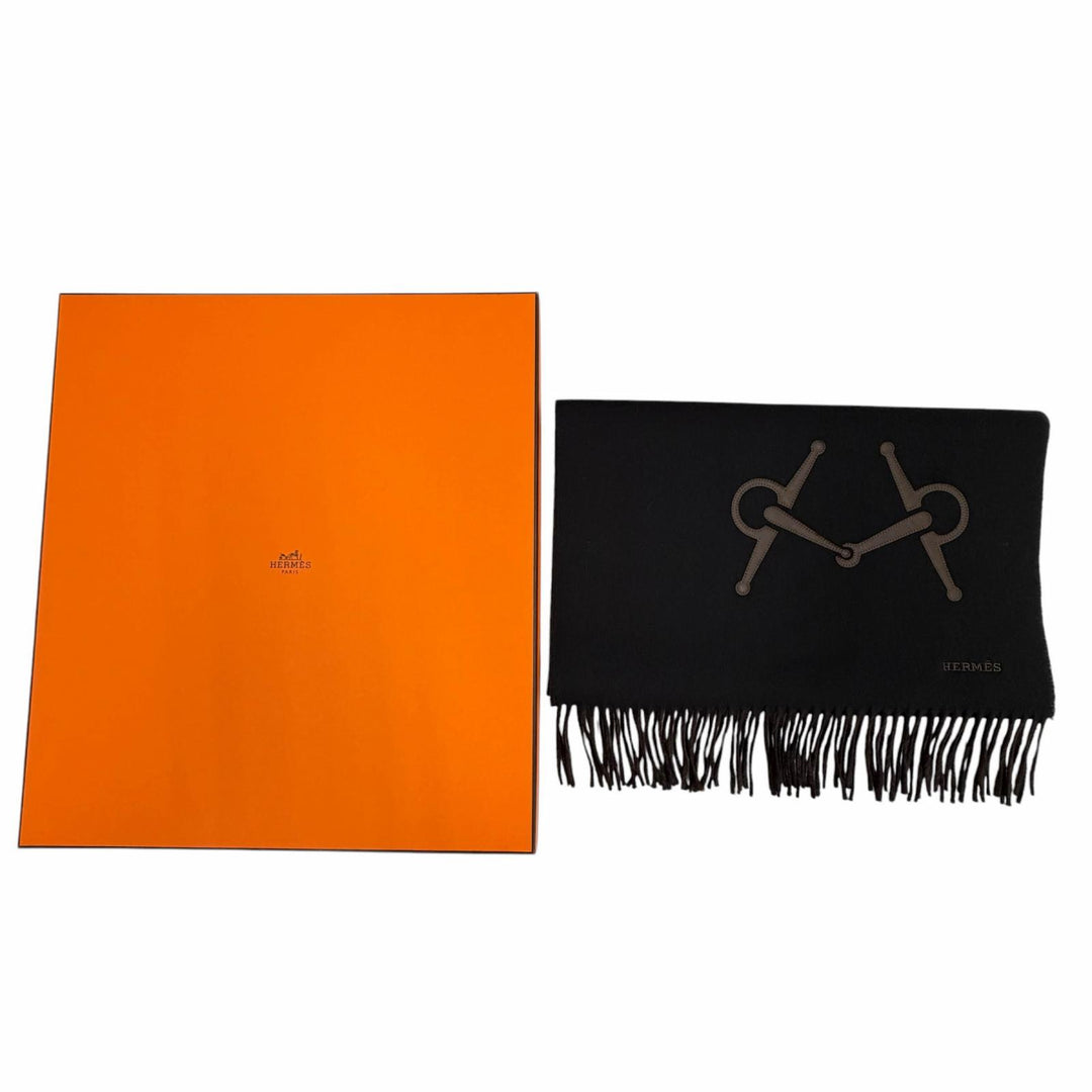 Excellent HERMES Scarf cashmere mens