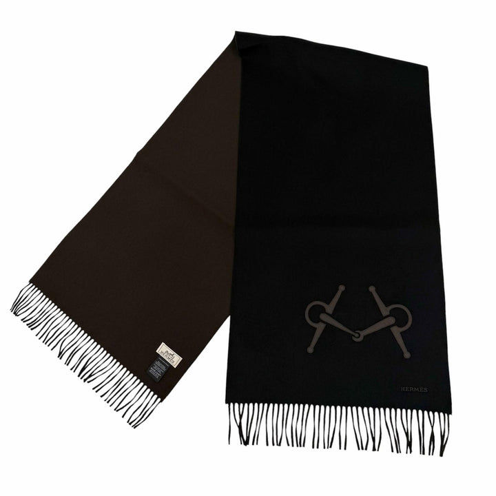 Excellent HERMES Scarf cashmere mens