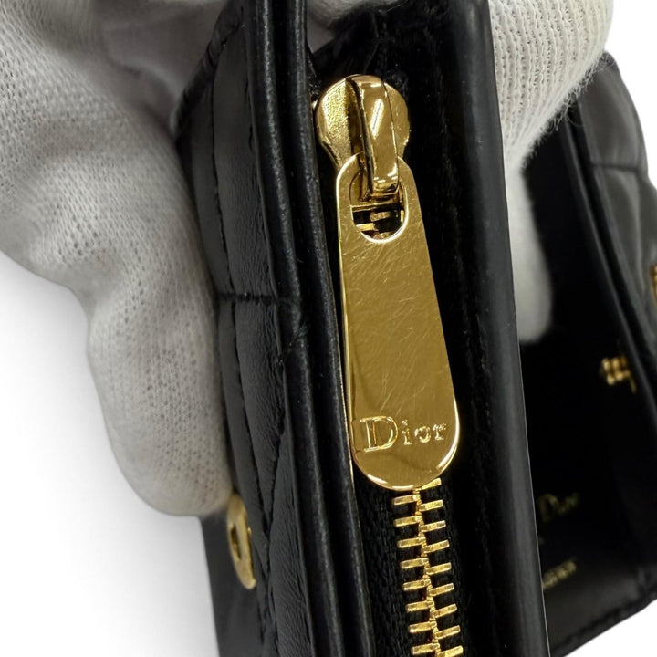 Great DIOR Dior Caro Hibiscus Crystal Wallet Rhinestone Japan Limited Edition