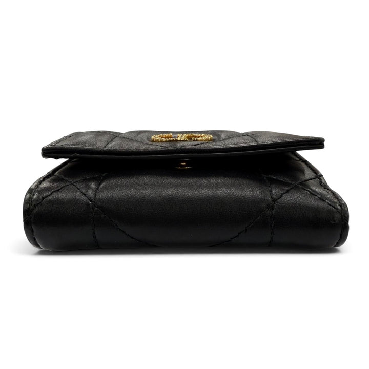 Great DIOR Dior Caro Hibiscus Crystal Wallet Rhinestone Japan Limited Edition