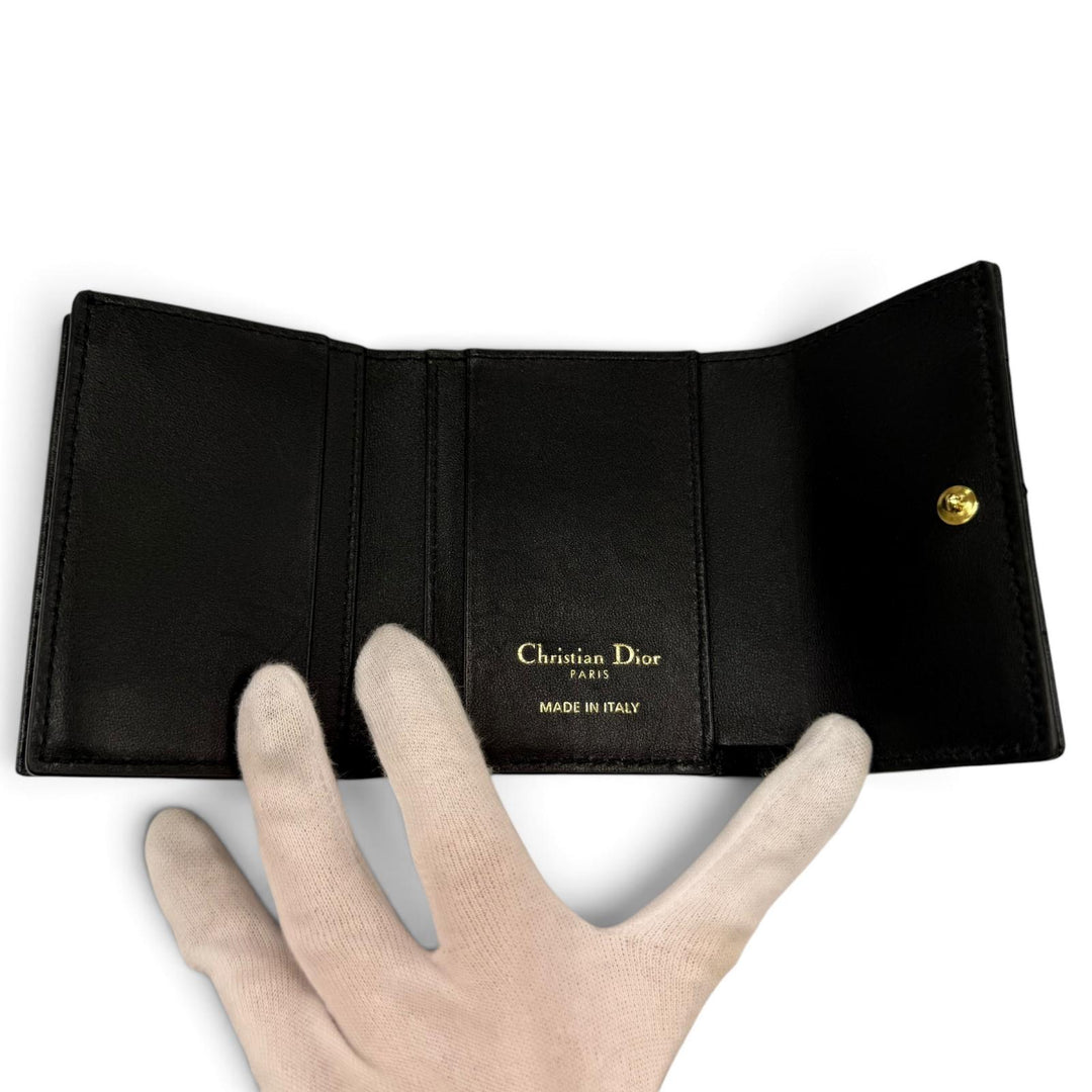 Great DIOR Dior Caro Hibiscus Crystal Wallet Rhinestone Japan Limited Edition