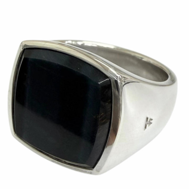 Excellent TOM WOOD Ring ring Cushion Blue Hawk Eye Silver SV925 mens 58