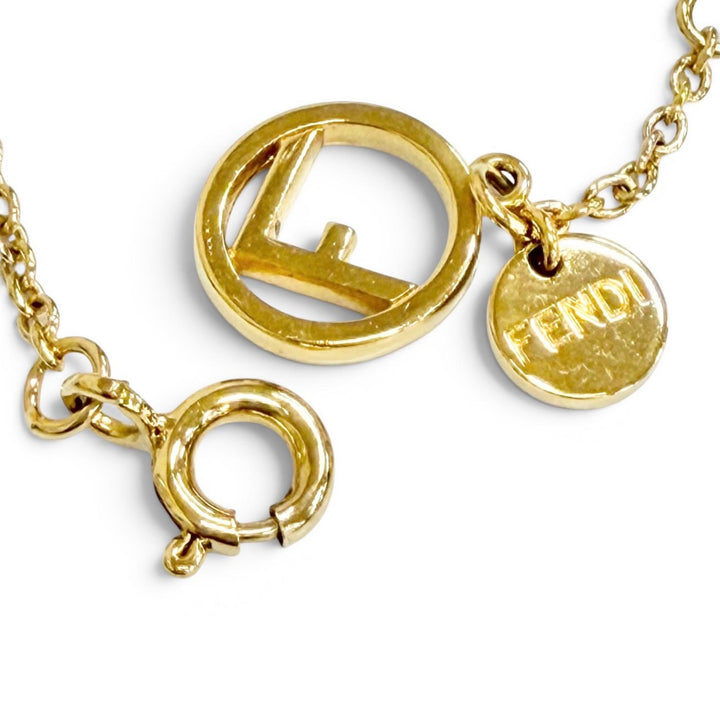Excellent FENDI bracelet f is fendi bracelet With logo rhinestone gold 8AG761