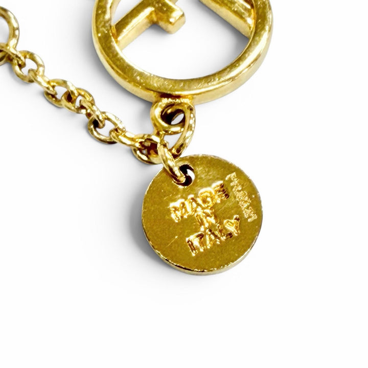 Excellent FENDI bracelet f is fendi bracelet With logo rhinestone gold 8AG761