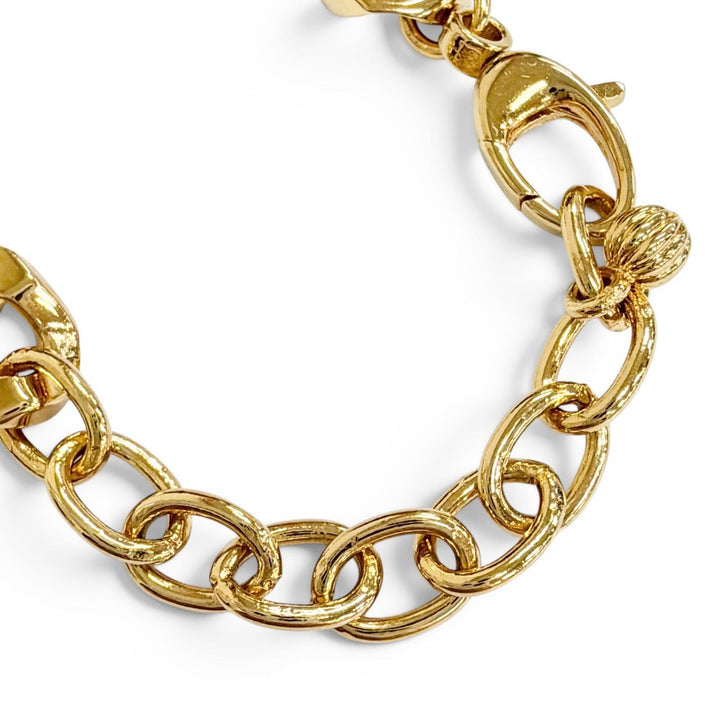 Great GUCCI choker Blondie Chain Necklace Interlocking G gold Women 774555