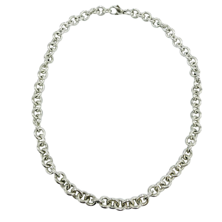 Great TIFFANY&Co. Necklace Donut Oval Link Silver 925 Women