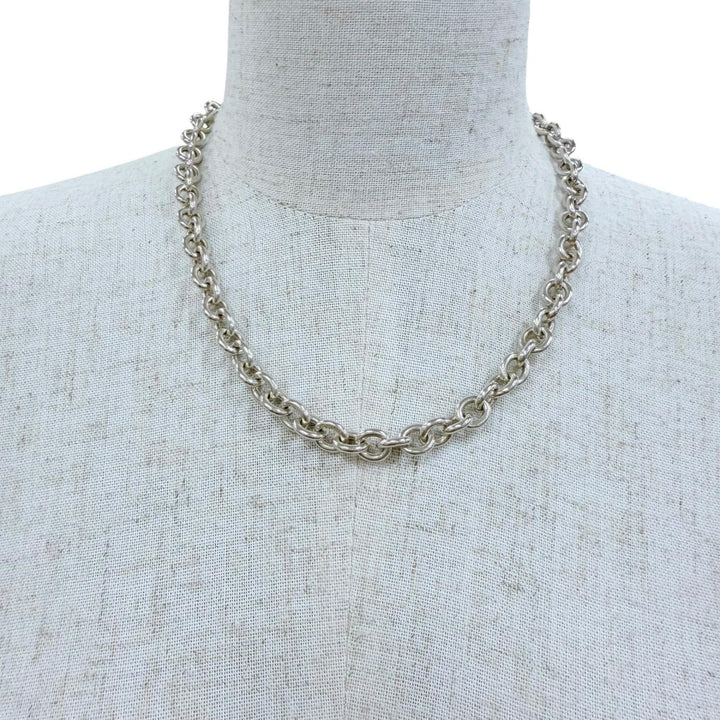 Great TIFFANY&Co. Necklace Donut Oval Link Silver 925 Women