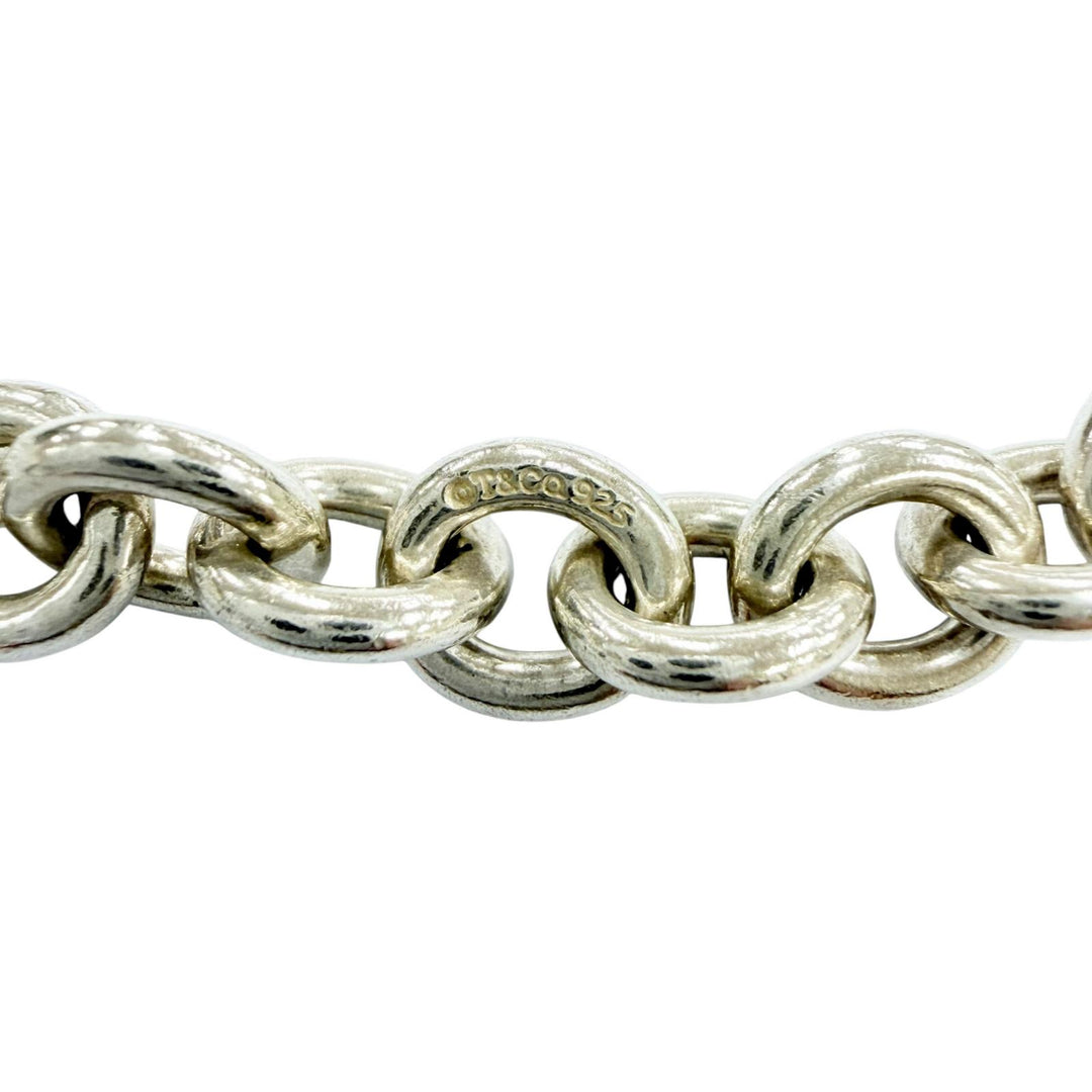 Great TIFFANY&Co. Necklace Donut Oval Link Silver 925 Women