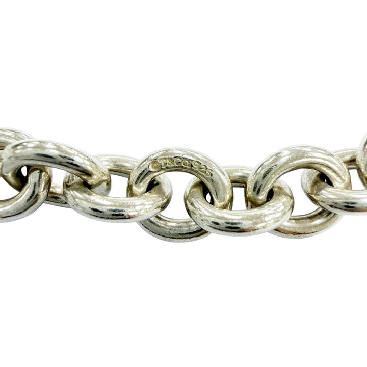 Great TIFFANY&Co. Necklace Donut Oval Link Silver 925 Women