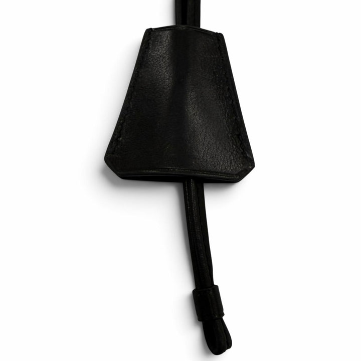 Excellent HERMES Necklace Clochette leather for Kelly watch black leather Women