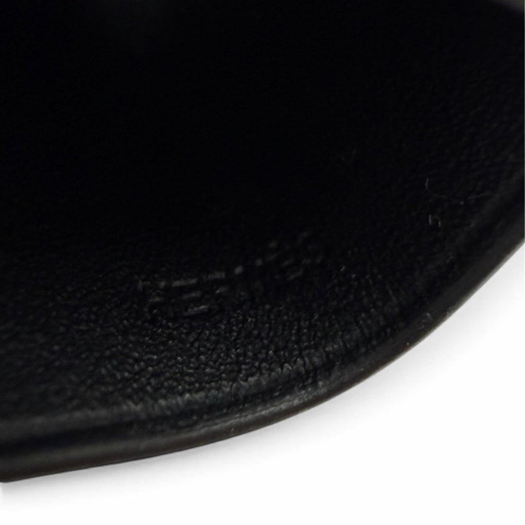 Excellent HERMES Necklace Clochette leather for Kelly watch black leather Women