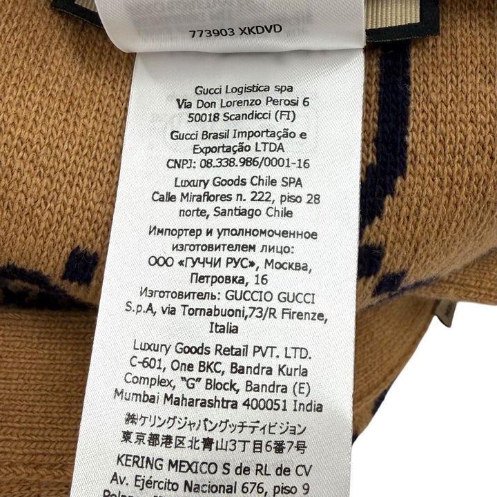 Pristine GUCCI cardigan Reversible Check Jumbo GG Oversized Knit wool XS 773903