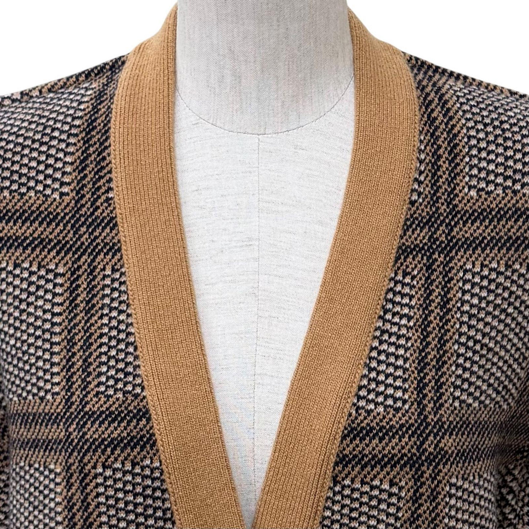 Pristine GUCCI cardigan Reversible Check Jumbo GG Oversized Knit wool XS 773903