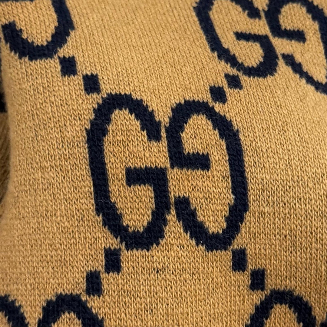 Pristine GUCCI cardigan Reversible Check Jumbo GG Oversized Knit wool XS 773903
