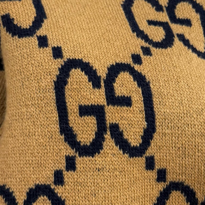 Pristine GUCCI cardigan Reversible Check Jumbo GG Oversized Knit wool XS 773903