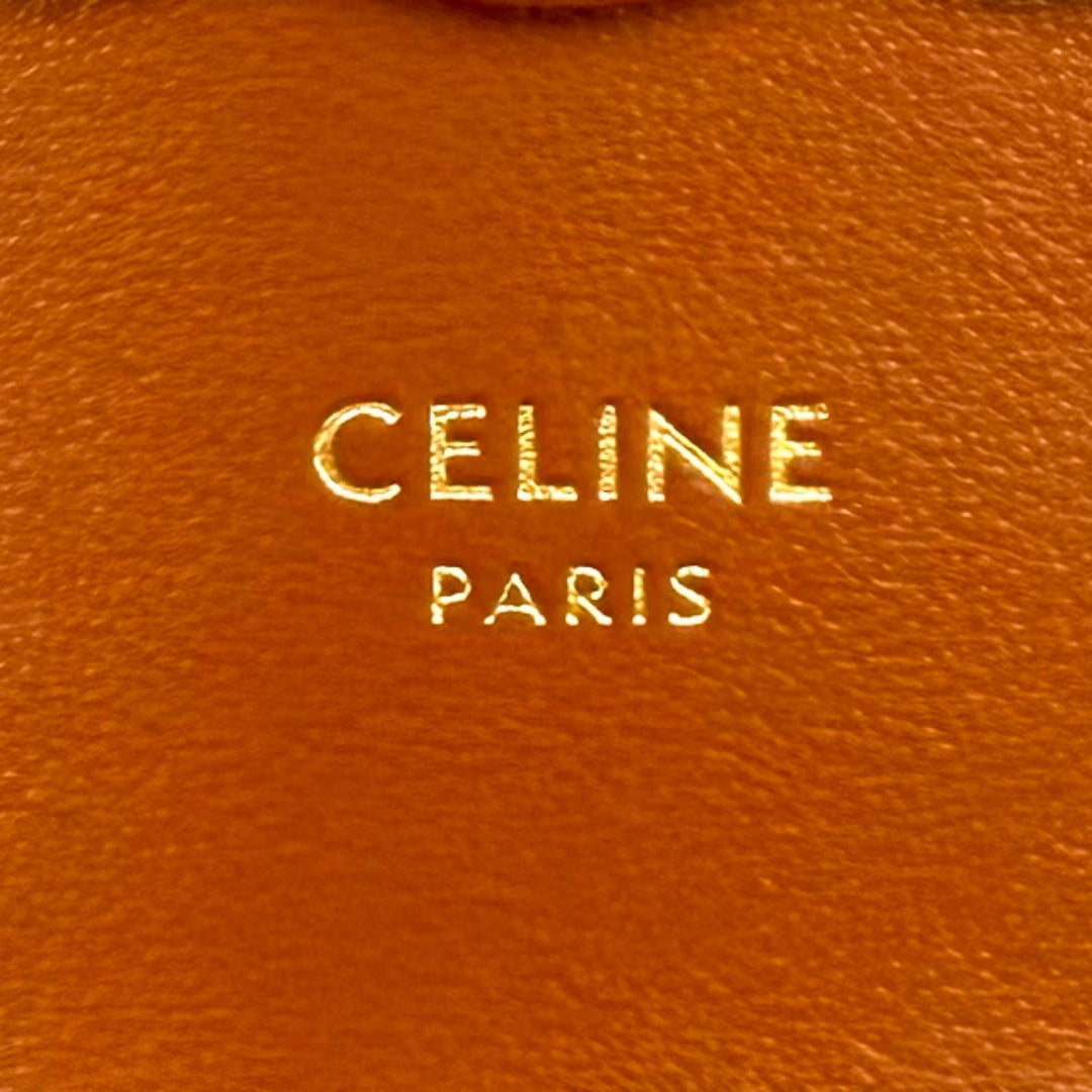 Pristine CELINE Tri-fold wallet Small flap wallet Brown leather Women 10D78