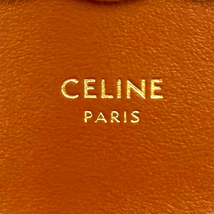 Pristine CELINE Tri-fold wallet Small flap wallet Brown leather Women 10D78