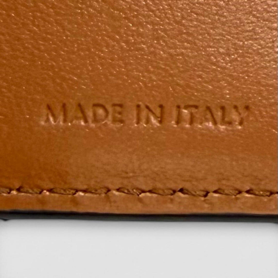 Pristine CELINE Tri-fold wallet Small flap wallet Brown leather Women 10D78