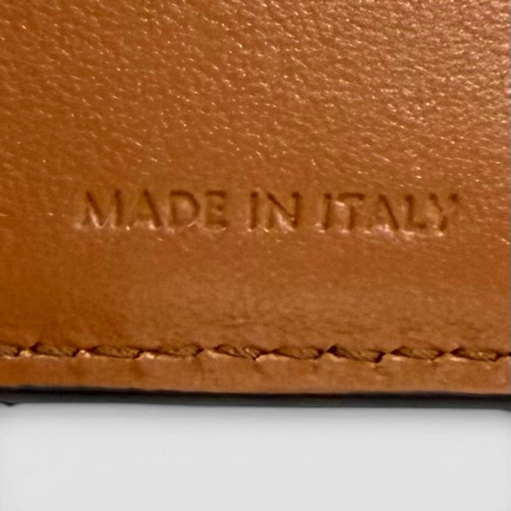 Pristine CELINE Tri-fold wallet Small flap wallet Brown leather Women 10D78