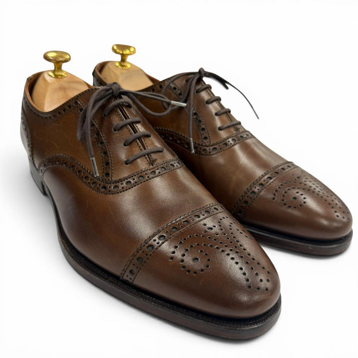Excellent CROCKETT&JONES Leather shoes COVENTRY Brown leather mens 7