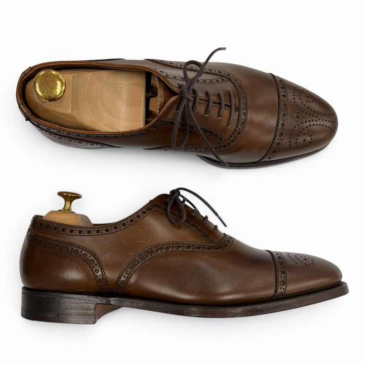 Excellent CROCKETT&JONES Leather shoes COVENTRY Brown leather mens 7