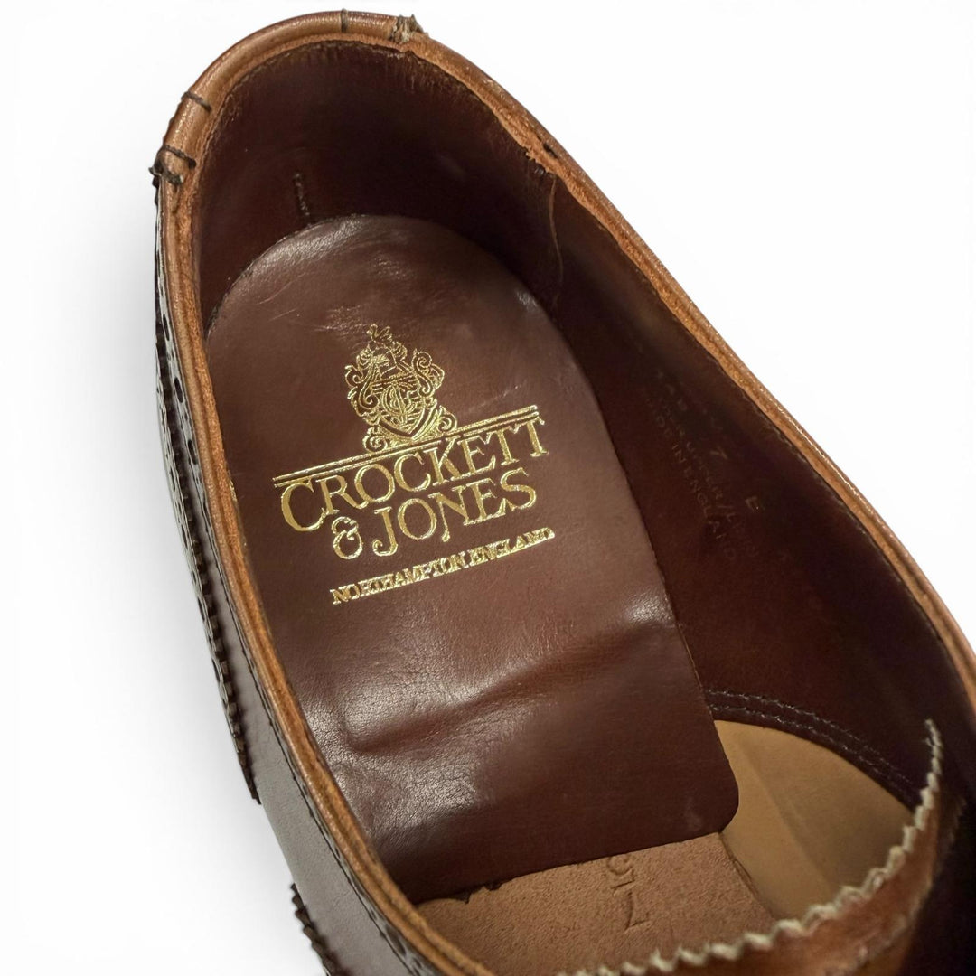 Excellent CROCKETT&JONES Leather shoes COVENTRY Brown leather mens 7