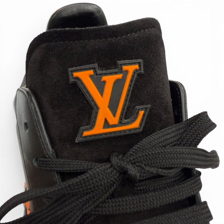 Excellent LOUIS VUITTON sneakers Luxembourg Samothrace Line black leather mens 7