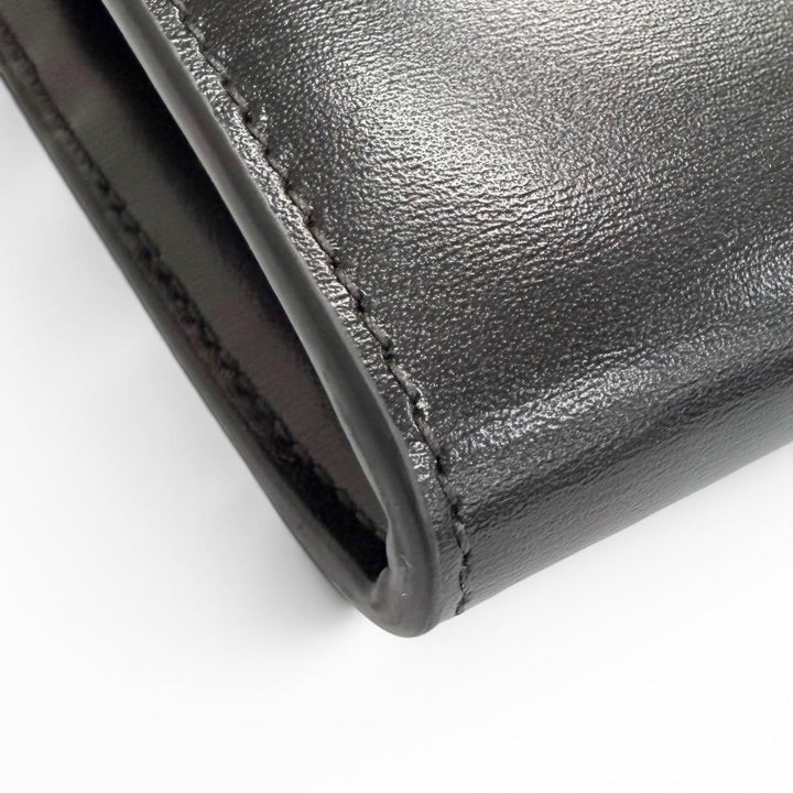 Excellent CELINE Triomphe Flap Large Wallet Bifold Wallet black 10E313DPV