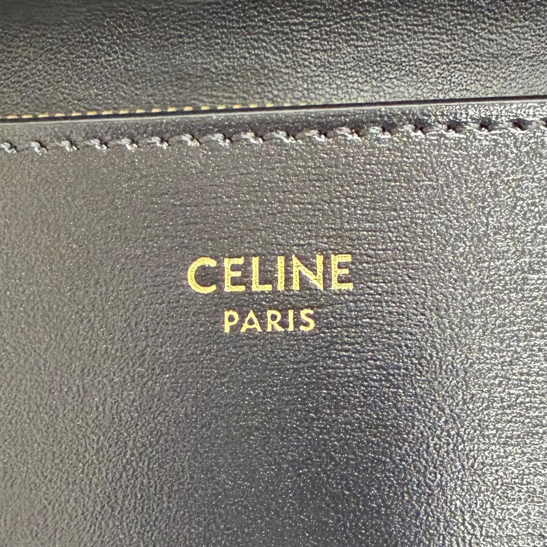 Excellent CELINE Triomphe Flap Large Wallet Bifold Wallet black 10E313DPV