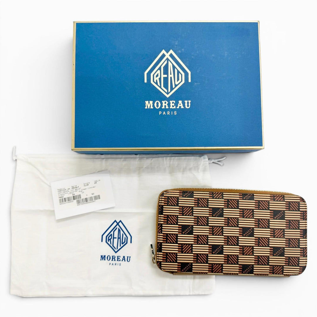 Pristine MOREAU PARIS Purse Continental Zip Wallet Zip Around PZ1216IOVOSTECEI