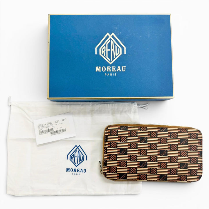 Pristine MOREAU PARIS Purse Continental Zip Wallet Zip Around PZ1216IOVOSTECEI