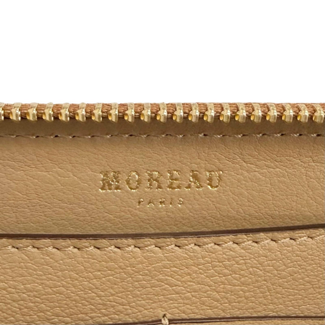 Pristine MOREAU PARIS Purse Continental Zip Wallet Zip Around PZ1216IOVOSTECEI