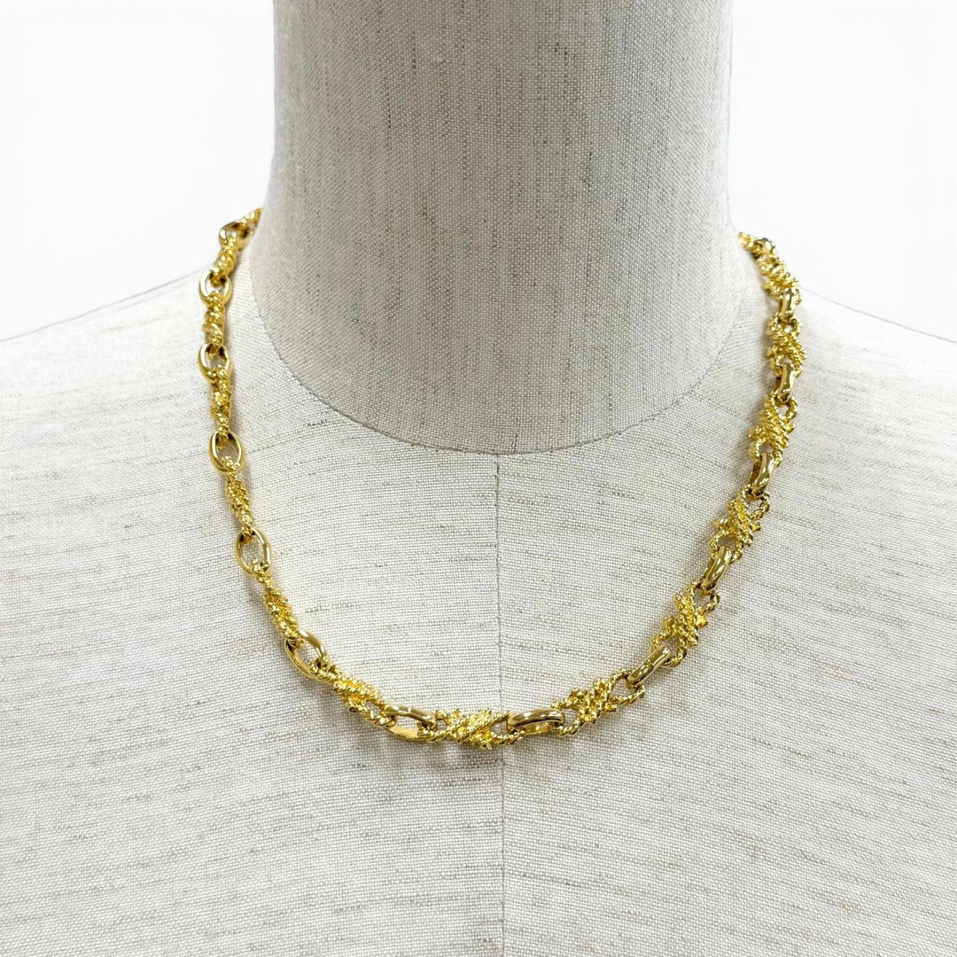 Great CELINE Necklace Rope motif Chain gold Women