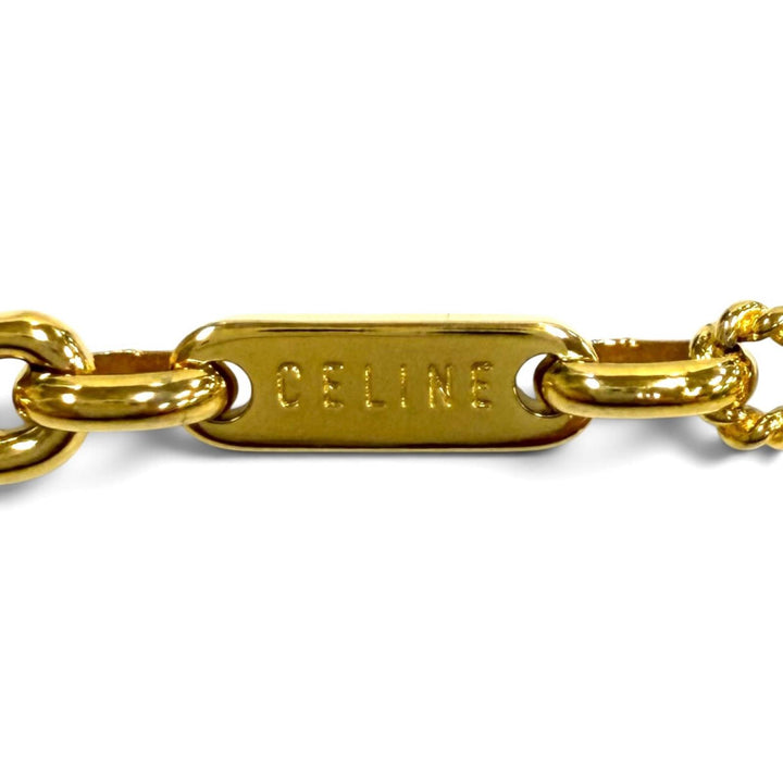 Great CELINE Necklace Rope motif Chain gold Women