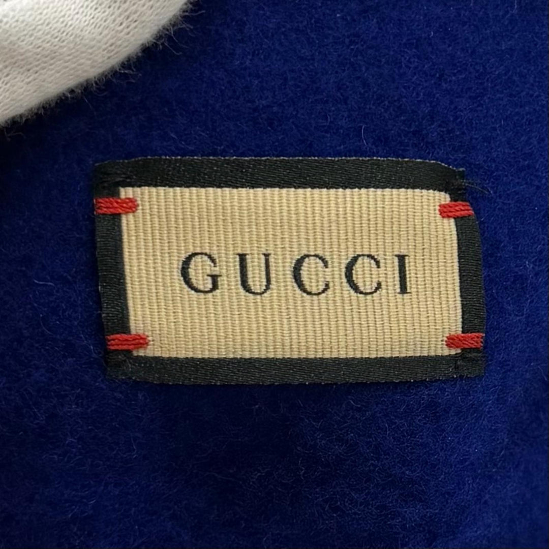 Pristine GUCCI beret GG Marmont Metal Plain blue wool Women M 714343