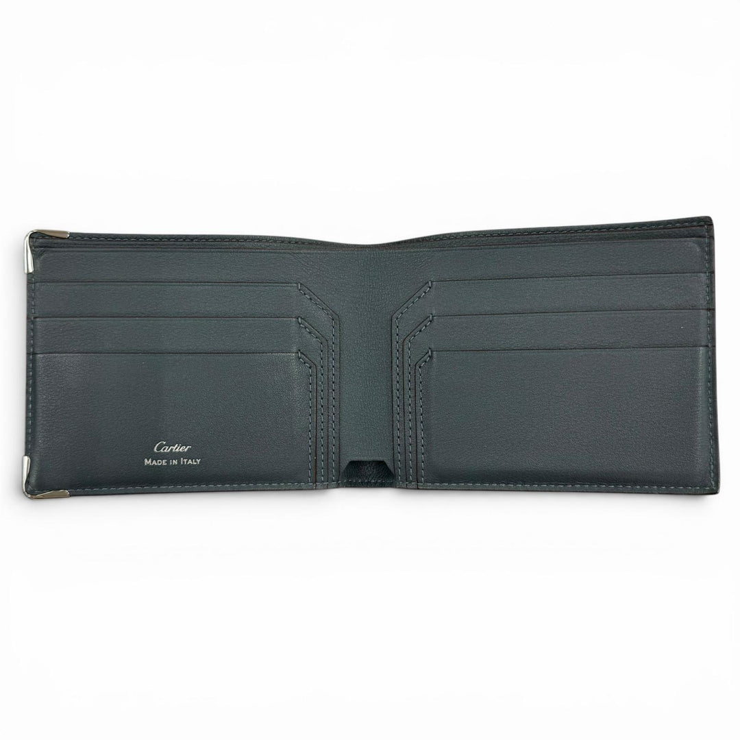 Pristine Cartier Bifold Wallet Must de Cartier Navy system leather mens